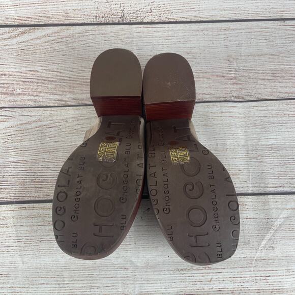 Chocolat Blu Vanessa Womens Sz 6 Platform Mules Taupe Gray - Picture 8 of 10